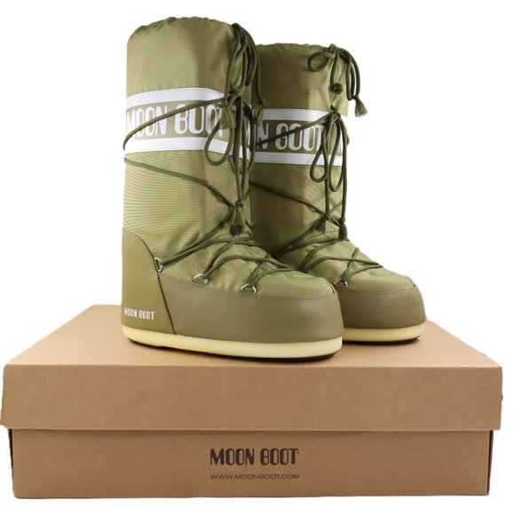 NIB Moon Boot Icon Tall Nylon Boots in Khaki EU Size 42/44